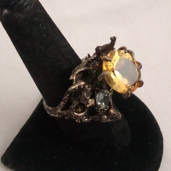 Antique Natural gemstone ring Size 8 🤗 - Picture 3 of 8